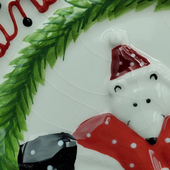 Boyds Home Kitty and Buddy Mini Plates Boyd's Christmas Holiday Cat Polar Bear - Picture 9 of 10